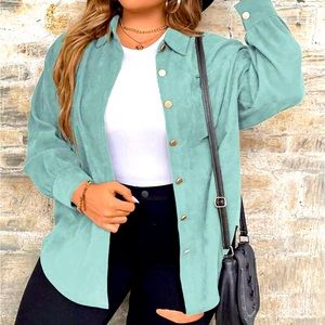 Corduroy lightweight shacket